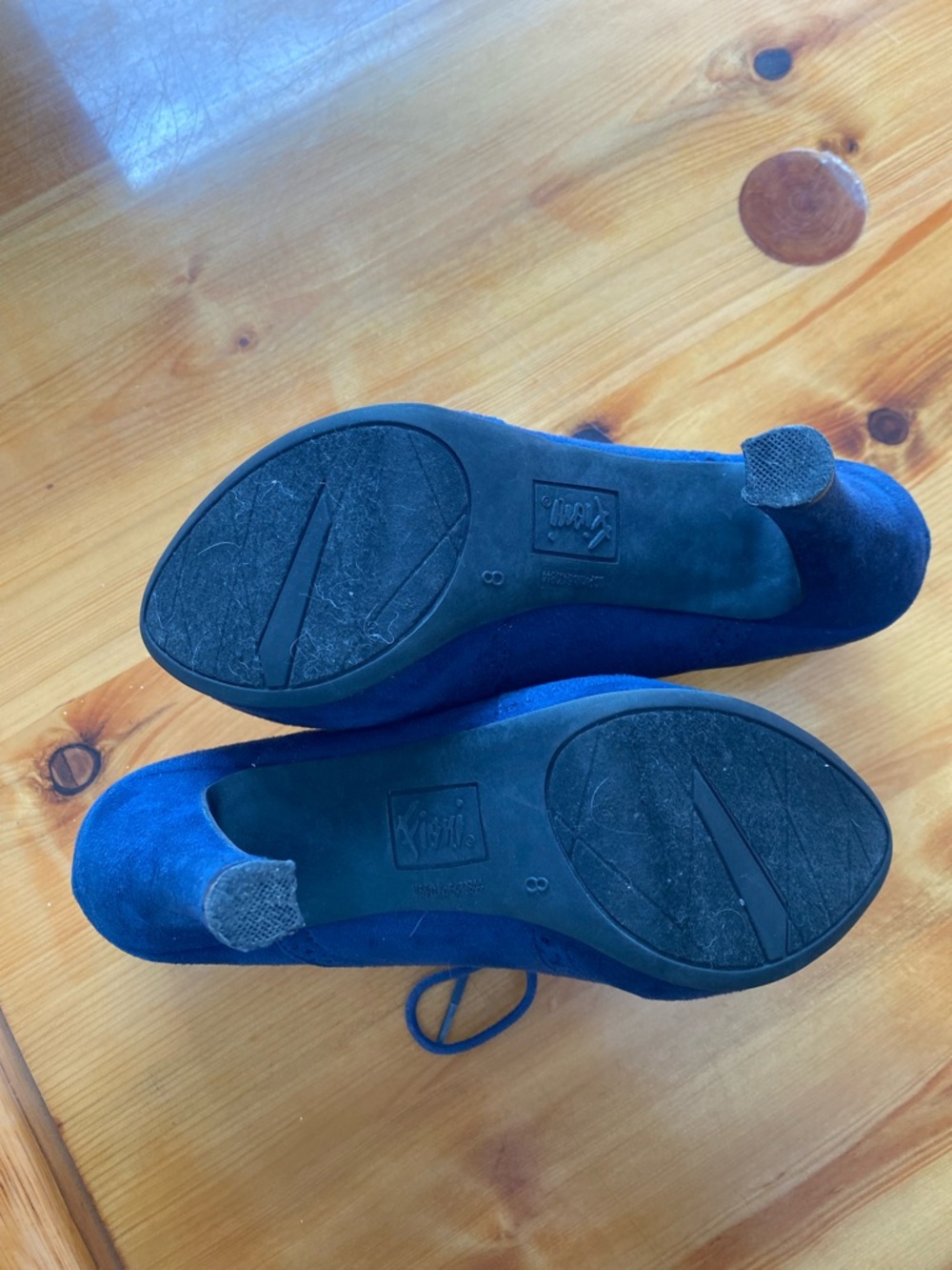 FIONI Clothing Blue Suede Lace-Up Oxford Heels - Picture 4 of 9